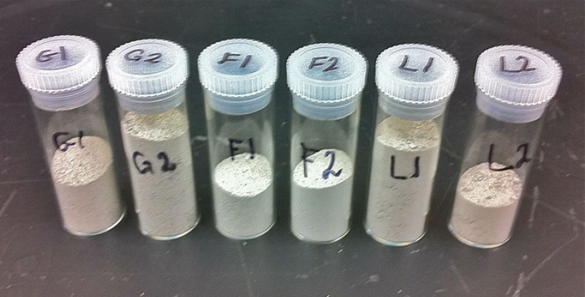 Powdered Concrete Samples Used for Experiments