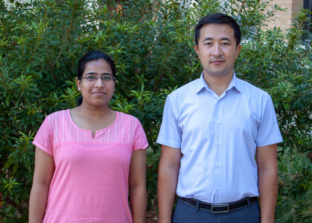 Stanton nuclear security fellows Dr. Kavita Rathore and Dr. Sherzod Kurbanbekov.
