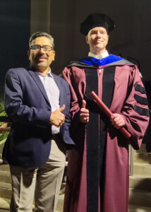 Wehmann and Chirayath at graduation ceremony